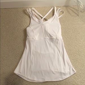 White Lululemon 2-in-1 Tank